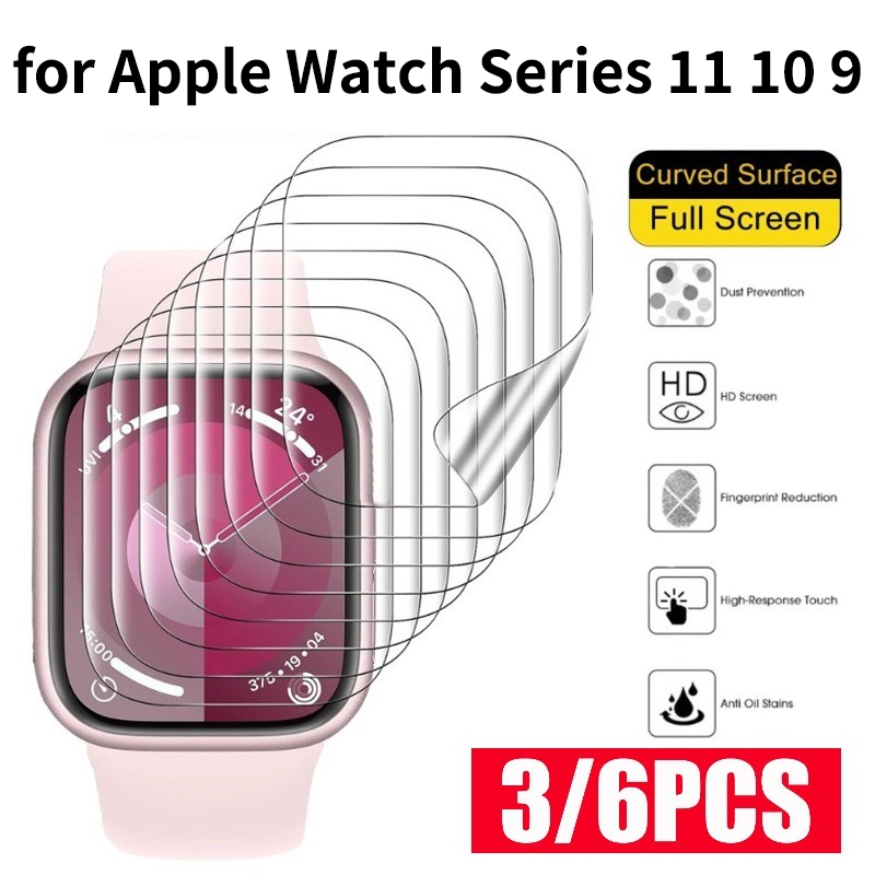 Hydrogel Screen Protector - 6 Stück Displayschutzfolie für Apple Watch